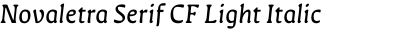 Novaletra Serif CF Light Italic